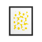 Large White Retro Flowers Sunny Yellow Background #decor #society6 #buyart Framed Art Print Gallery Image 6