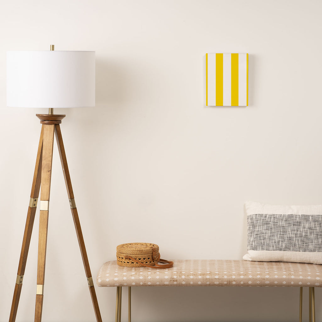 Large Yellow And White Stripes Fresh Mood #decor #society6 #buyart Canvas Print Gallery Image 2