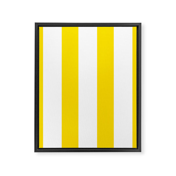 Large Yellow And White Stripes Fresh Mood #decor #society6 #buyart Framed Canvas Print Gallery Image 1