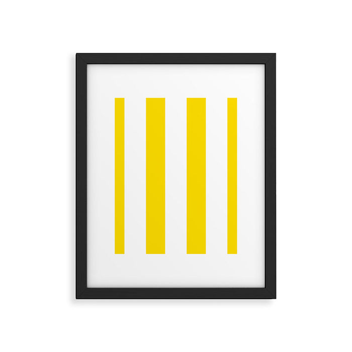 Large Yellow And White Stripes Fresh Mood #decor #society6 #buyart Framed Art Print Gallery Image 1