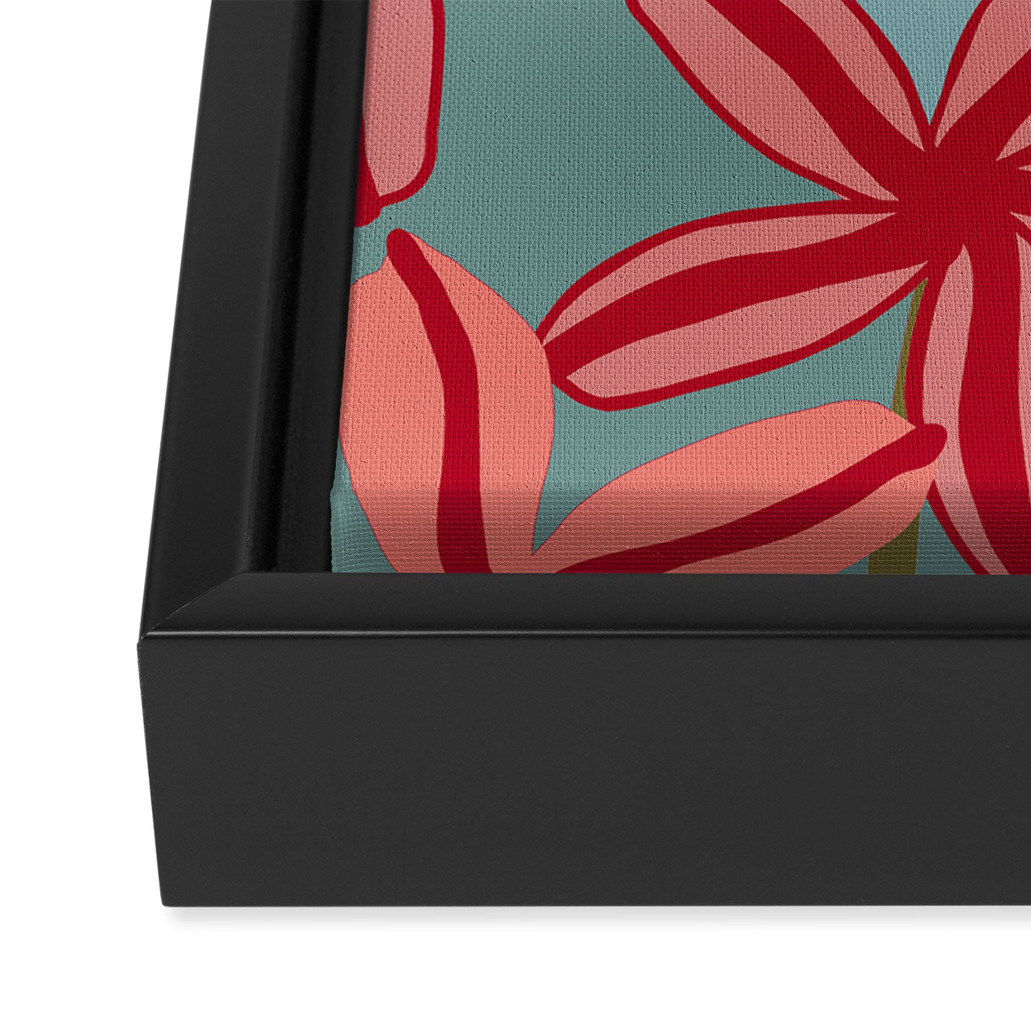 Lilies in shades of red Framed Canvas Print Gallery Image 3