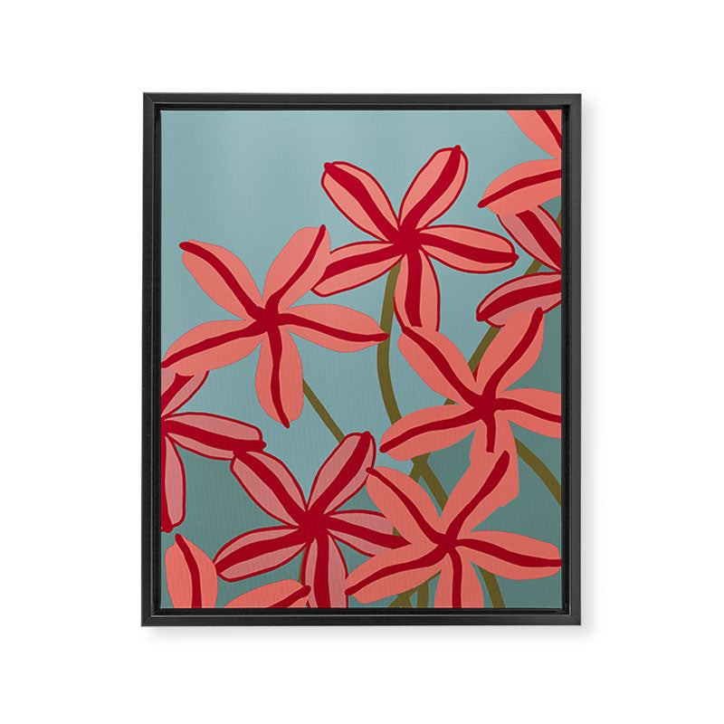 Lilies in shades of red Framed Canvas Print Gallery Image 8