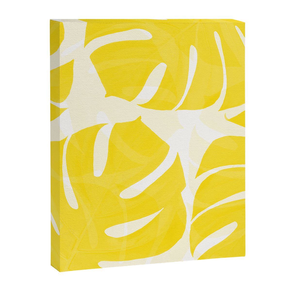 Mellow Yellow Monstera Leaves White Background #decor #society6 #buyart Canvas Print Gallery Image 8