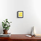 Mellow Yellow Monstera Leaves White Background #decor #society6 #buyart Framed Art Print Gallery Image 2