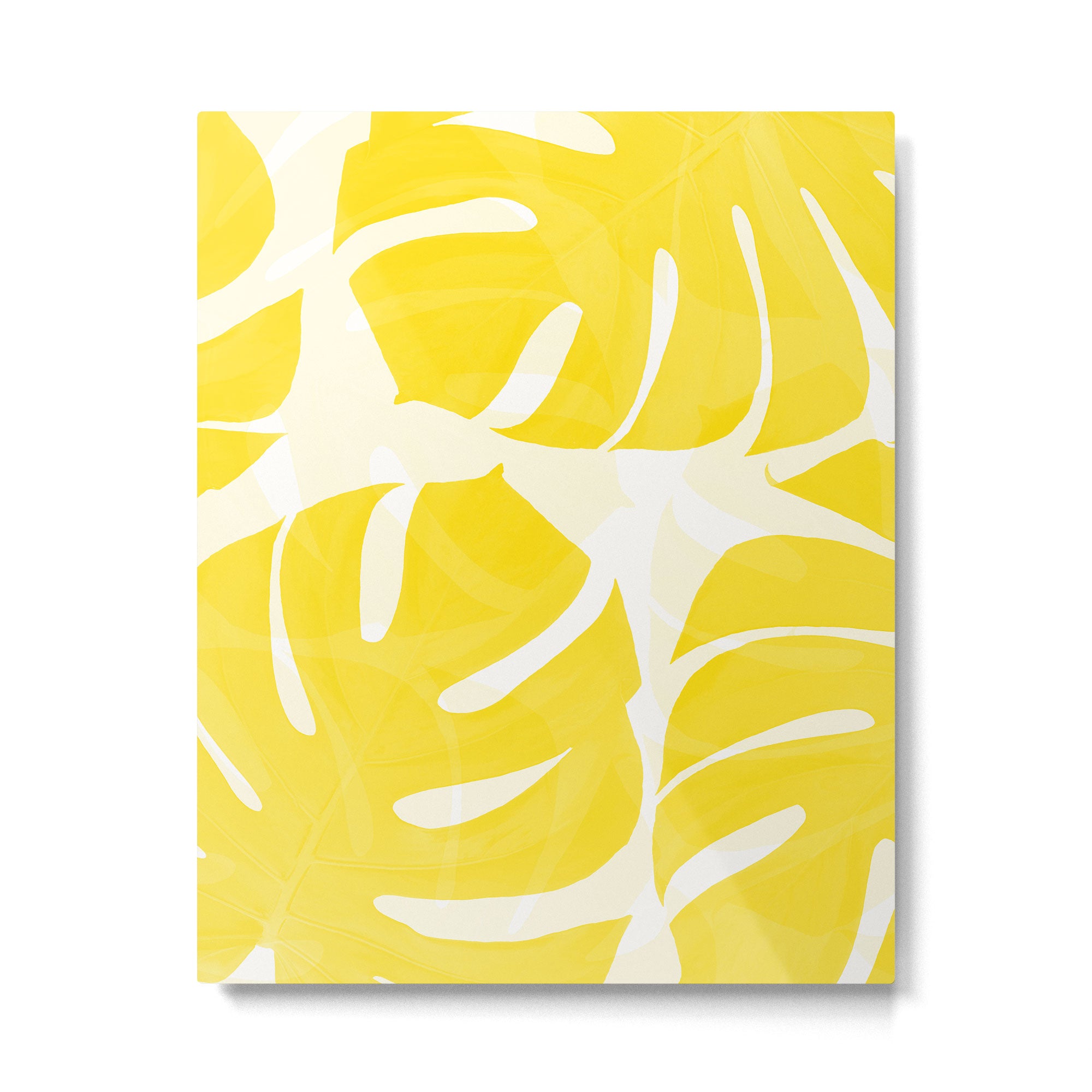 Mellow Yellow Monstera Leaves White Background #decor #society6 #buyart Metal Print Gallery Image 6