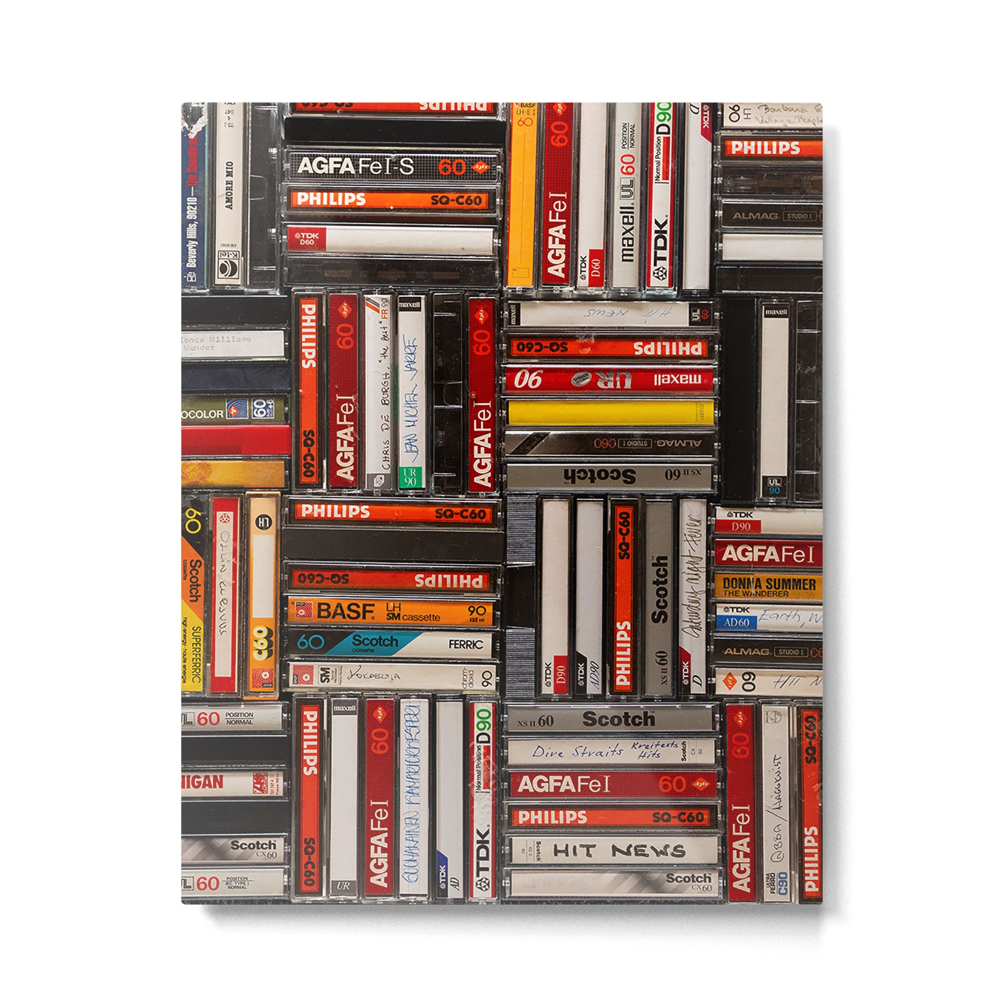 Music cassette stacks color  Metal Print Gallery Image 6