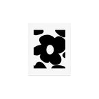 One Large Black Retro Flower White Background #decor #society6 #buyart Art Print Gallery Image 1