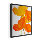 Orange and Yellow Poppies On A White Background #decor #society6 #buyart Framed Canvas Print Gallery Image 2