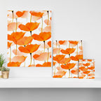 Orange Poppies On A White Background #decor #society6 #buyart Canvas Print Gallery Image 3