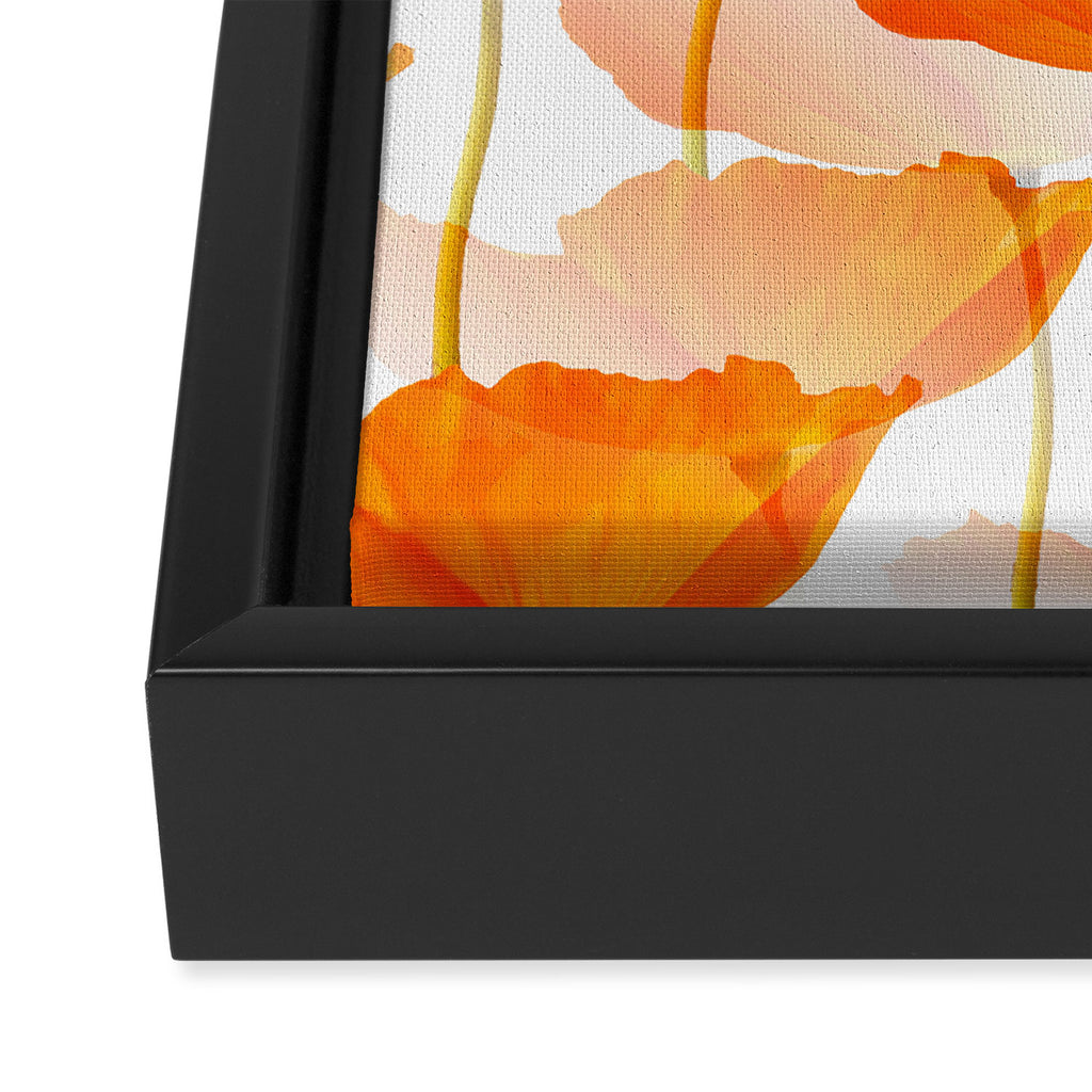 Orange Poppies On A White Background #decor #society6 #buyart Framed Canvas Print Gallery Image 3