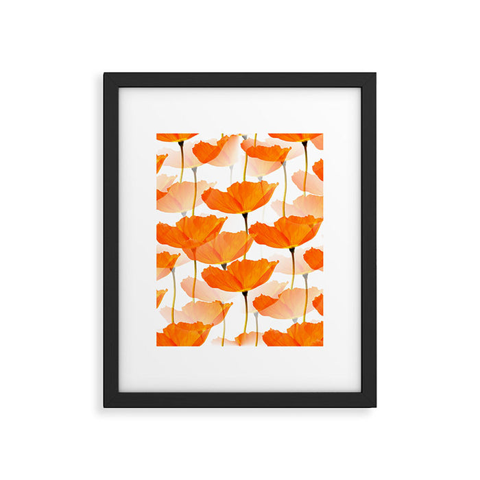 Orange Poppies On A White Background #decor #society6 #buyart Framed Art Print Gallery Image 1