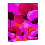 Pink And Red Poppies On A Orange Background - Summer Juicy Color Palette Retro Mood #decor #society6 Canvas Print Gallery Image 8