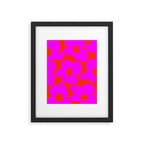 Pink Retro Flowers Orange Red Background #decor #society6 #buyart Framed Art Print Gallery Image 6