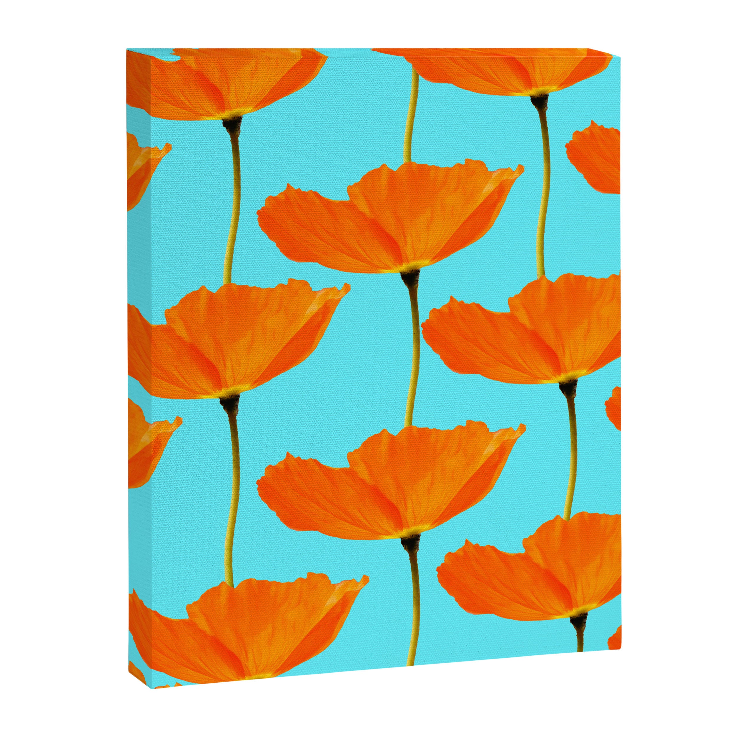 Poppies On A Turquoise Background #decor #society6 #buyart Canvas Print Gallery Image 8