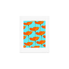 Poppies On A Turquoise Background #decor #society6 #buyart Art Print Gallery Image 1