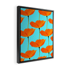 Poppies On A Turquoise Background #decor #society6 #buyart Framed Canvas Print Gallery Image 2
