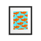 Poppies On A Turquoise Background #decor #society6 #buyart Framed Art Print Gallery Image 6