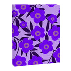  Purple Retro Flowers and Dark Blue Leaves on Light Lilac Pink Background #decor #society6 #buyart Canvas Print Gallery Image 8