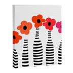 Red Petals Retro Flowers Stripe Bottles White Background #decor #society6 #buyart Canvas Print Gallery Image 8