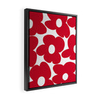 Red Retro Flowers White Background #decor #society6 #buyart Framed Canvas Print Gallery Image 2