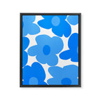 Sky Blue Retro Flowers White Background #decor #society6 #buyart Framed Canvas Print Gallery Image 8