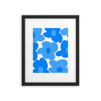 Sky Blue Retro Flowers White Background #decor #society6 #buyart Framed Art Print Gallery Image 6