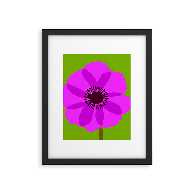 Spring Anemone pink green Framed Art Print Gallery Image 6