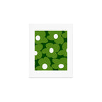 Spring Green Retro Flowers Dark Green Background #decor #society6 #buyart Art Print Gallery Image 1