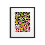 Summer flower meadow on black Framed Art Print Gallery Image 6