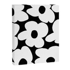 White Retro Flowers Black Background #decor #society6 #buyart Canvas Print Gallery Image 8