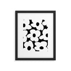 White Retro Flowers Black Background #decor #society6 #buyart Framed Art Print Gallery Image 6