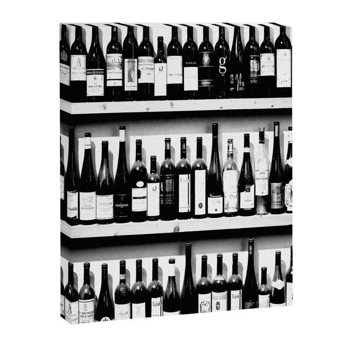 Wine Bottles in Black And White #decor #society6 #buyart Canvas Print Gallery Image 1
