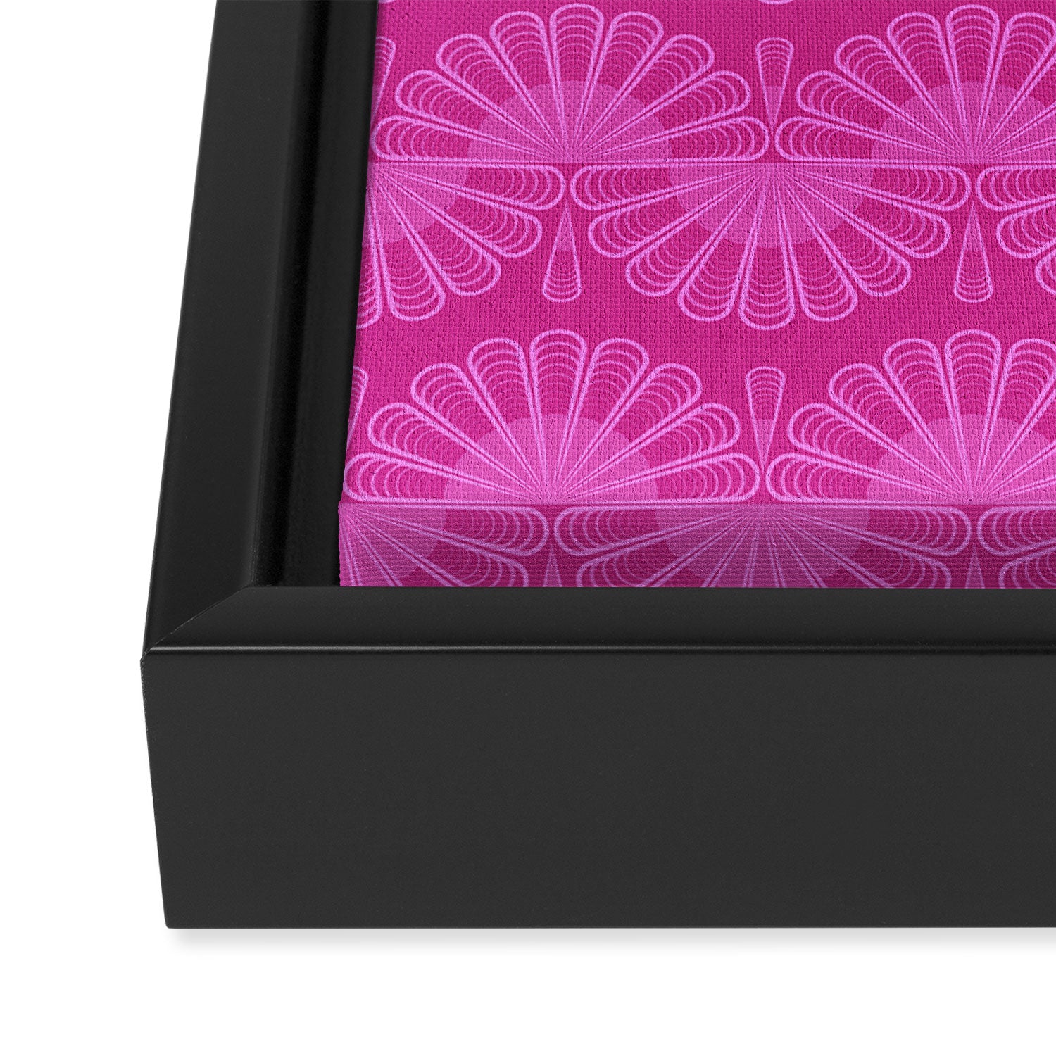 Pink neon bright geometric pattern  Framed Canvas Print Gallery Image 3