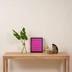 Pink neon bright geometric pattern  Framed Canvas Print Gallery Image 4