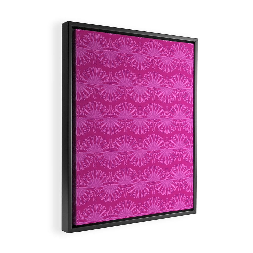 Pink neon bright geometric pattern  Framed Canvas Print Gallery Image 2