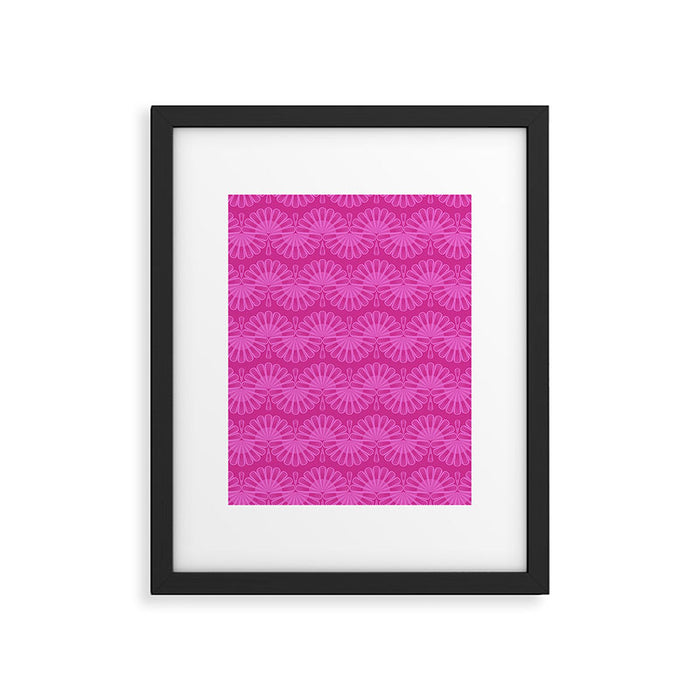 Pink neon bright geometric pattern  Framed Art Print Gallery Image 1