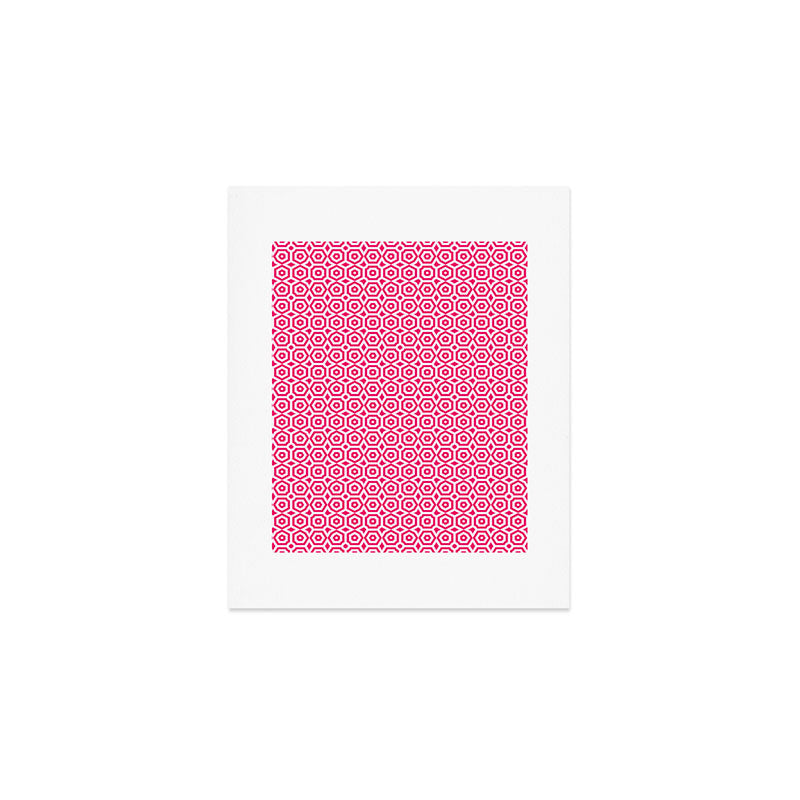 Red and white ornament art deco geometry Art Print Gallery Image 1