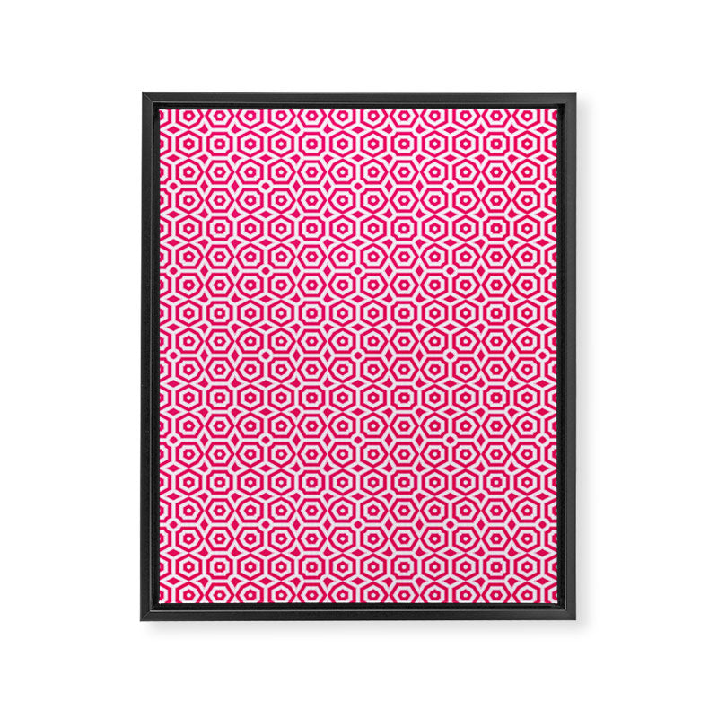 Red and white ornament art deco geometry Framed Canvas Print Gallery Image 8