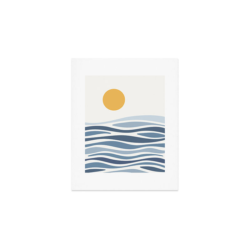 Blue Ocean Waves and the Sun Art Print Gallery Image 1
