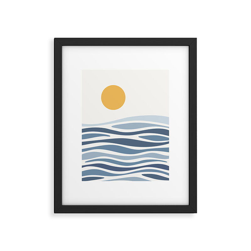Blue Ocean Waves and the Sun Framed Art Print Gallery Image 6