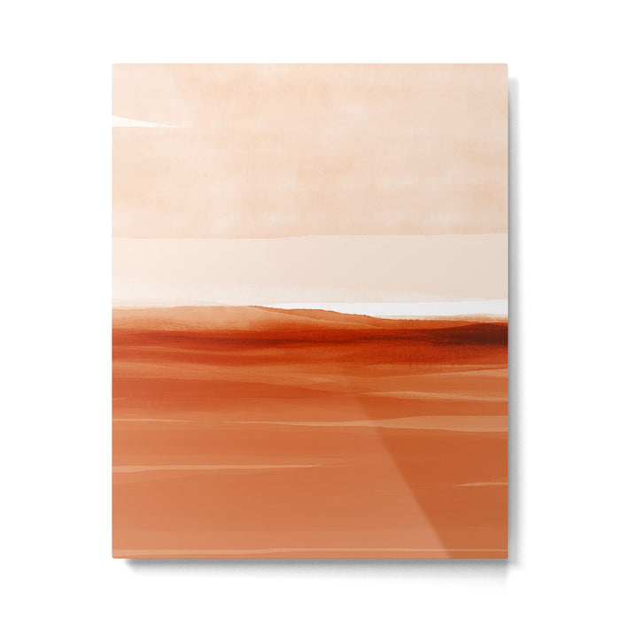 Watercolor Abstract 08 Burnt Orange Landscape Metal Print Gallery Image 1