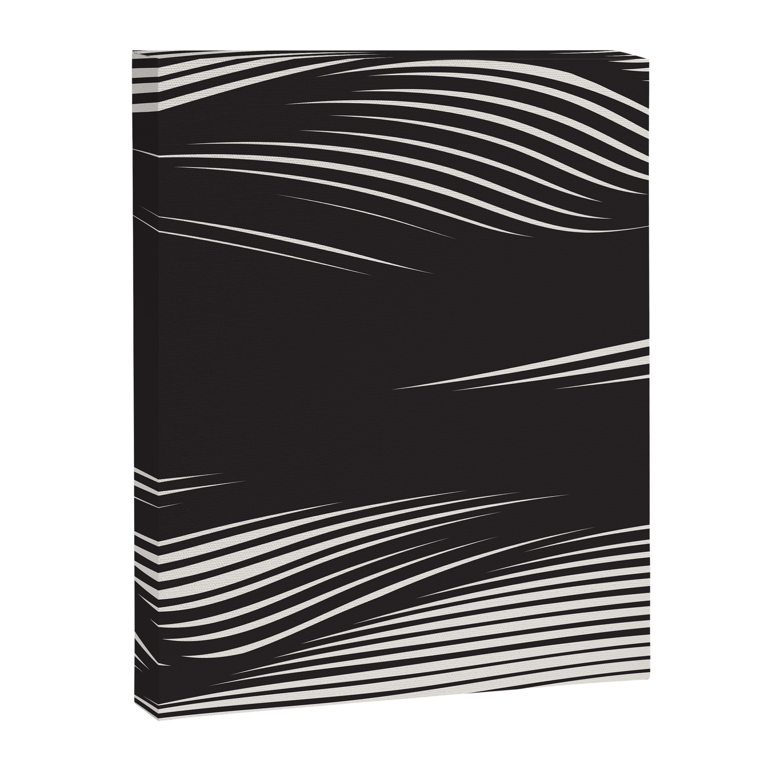 Wavy Black and Beige 13 Canvas Print Gallery Image 8