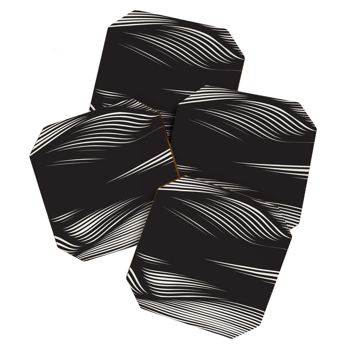 Wavy Black and Beige 13 Coaster Gallery Image 1