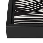 Wavy Black and Beige 13 Framed Canvas Print Gallery Image 3