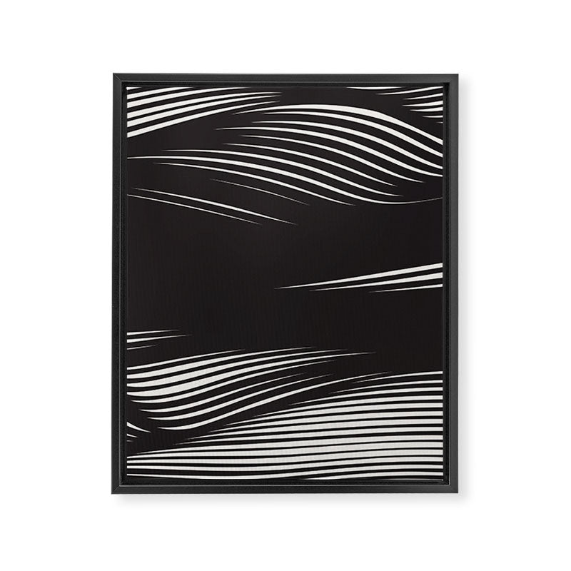 Wavy Black and Beige 13 Framed Canvas Print Gallery Image 8