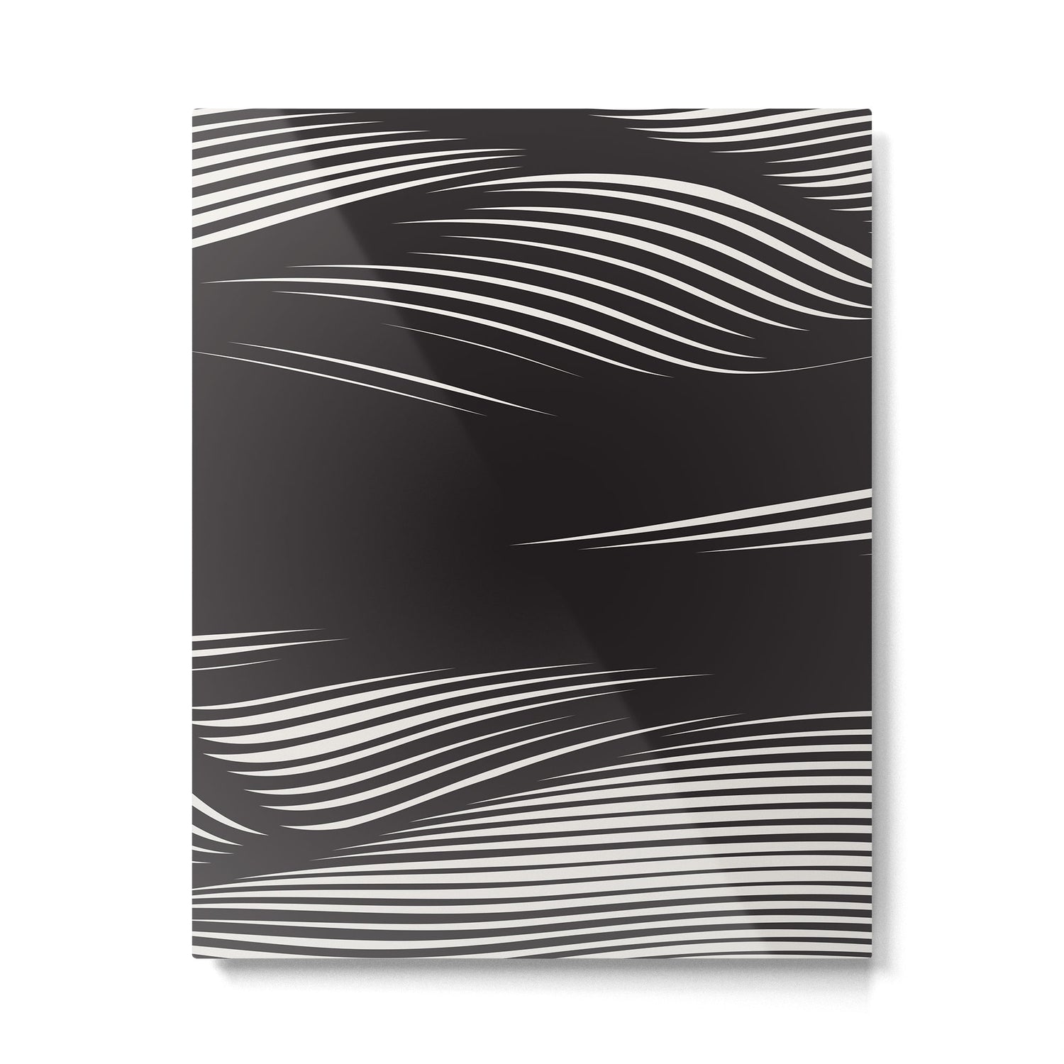 Wavy Black and Beige 13 Metal Print Gallery Image 6