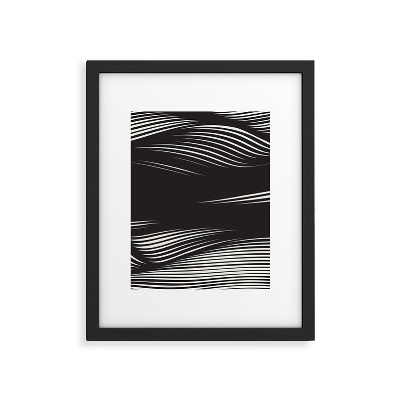 Wavy Black and Beige 13 Framed Art Print Gallery Image 6