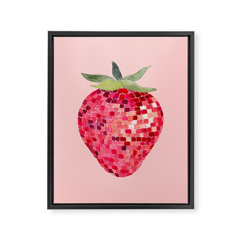 Disco Ball Strawberry Framed Canvas Print Gallery Image 8
