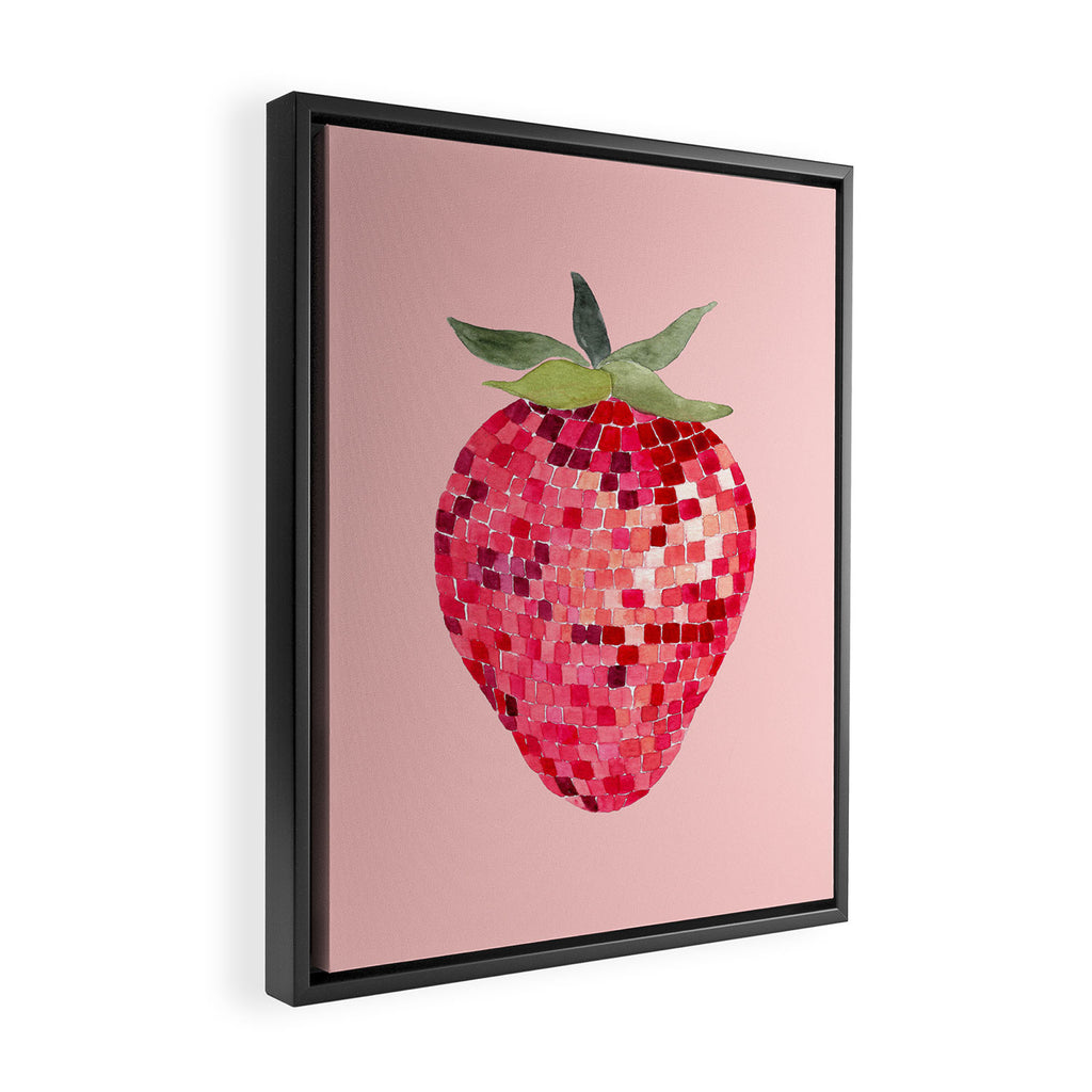 Disco Ball Strawberry Framed Canvas Print Gallery Image 2