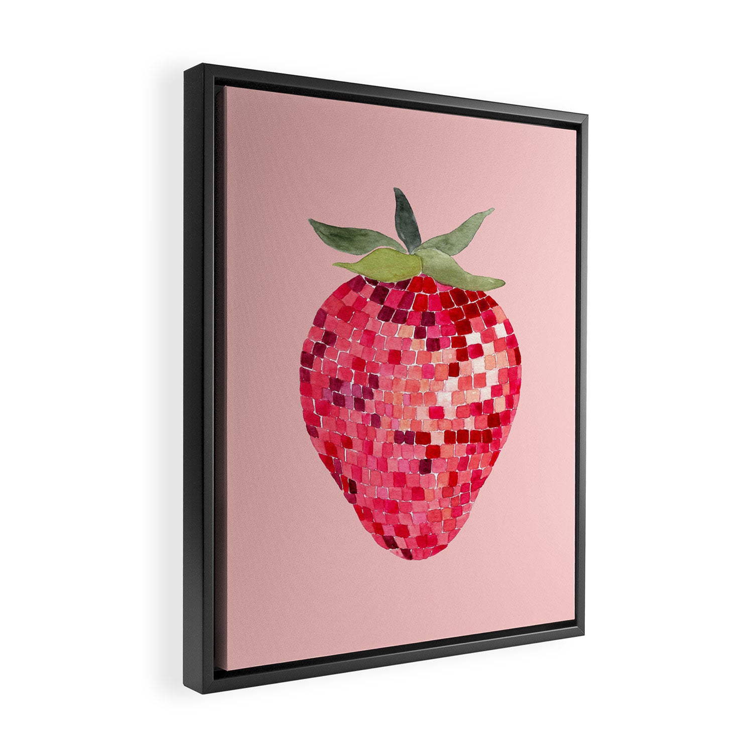 Disco Ball Strawberry Framed Canvas Print Gallery Image 2